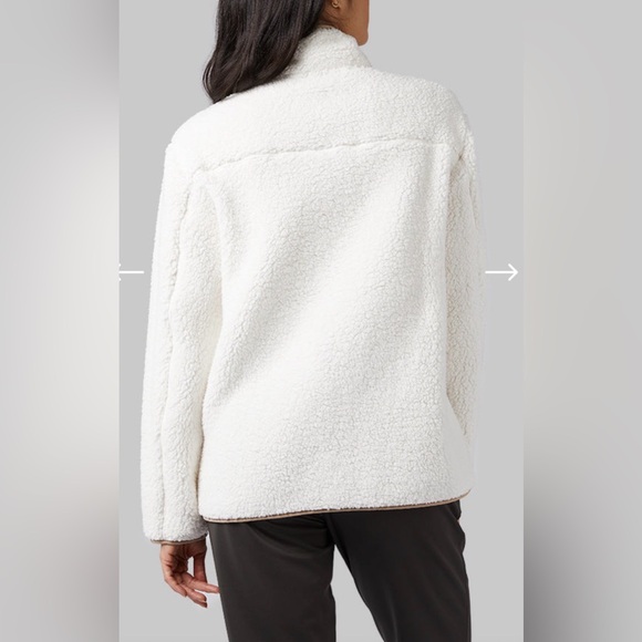 32 Degrees Women’s Snap Sherpa Jacket Cream/Brown Trim Soft & Cozy Size XS NWT’s - Picture 2 of 8